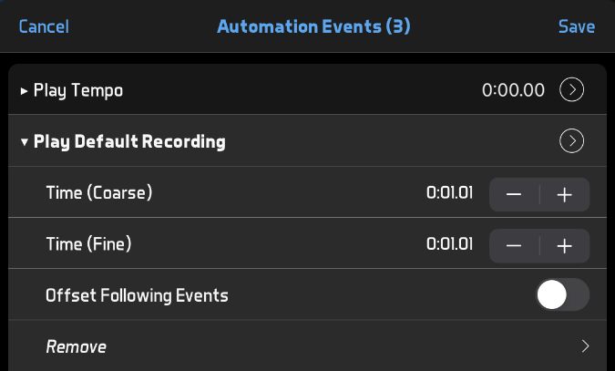 edit automation events
