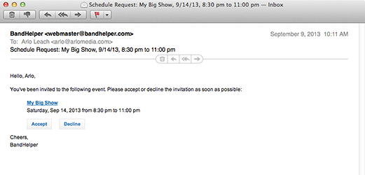 schedule request email