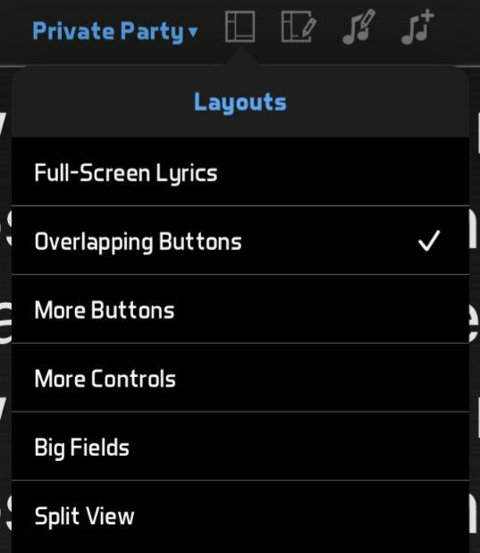 layouts popup menu