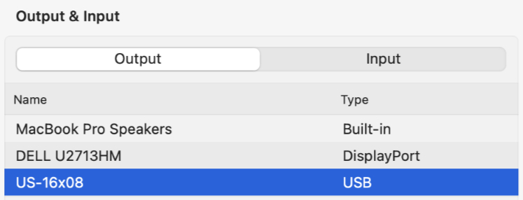 macOS sound settings